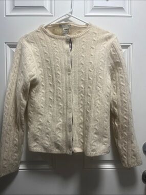 vintage Great Northwest Clothing Company Cream Cable Knit Cardigan